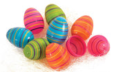 Striped Plastic Easter Eggs | Pack of 8