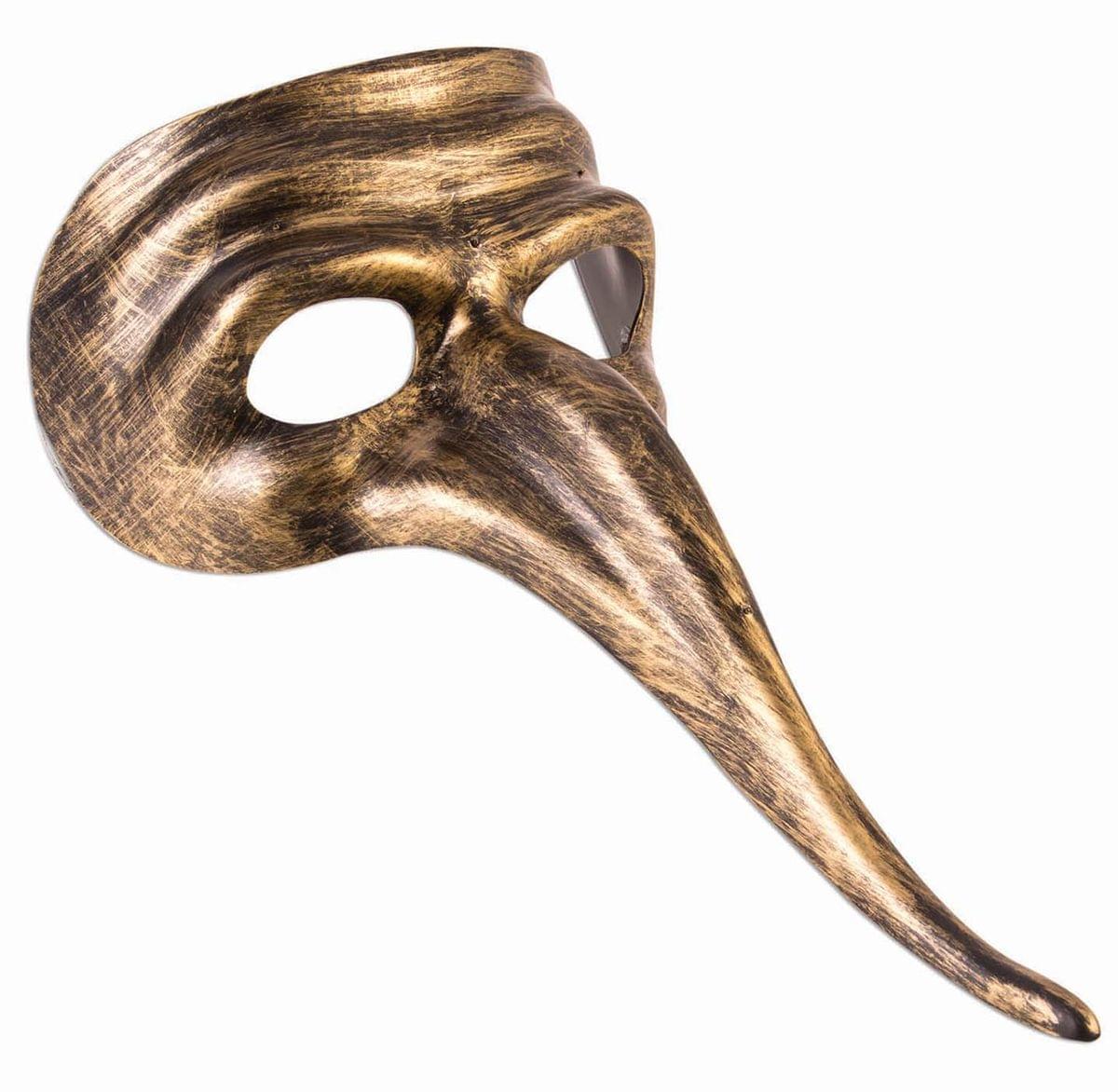 Gold, Long Nose Adult Costume Half-Mask