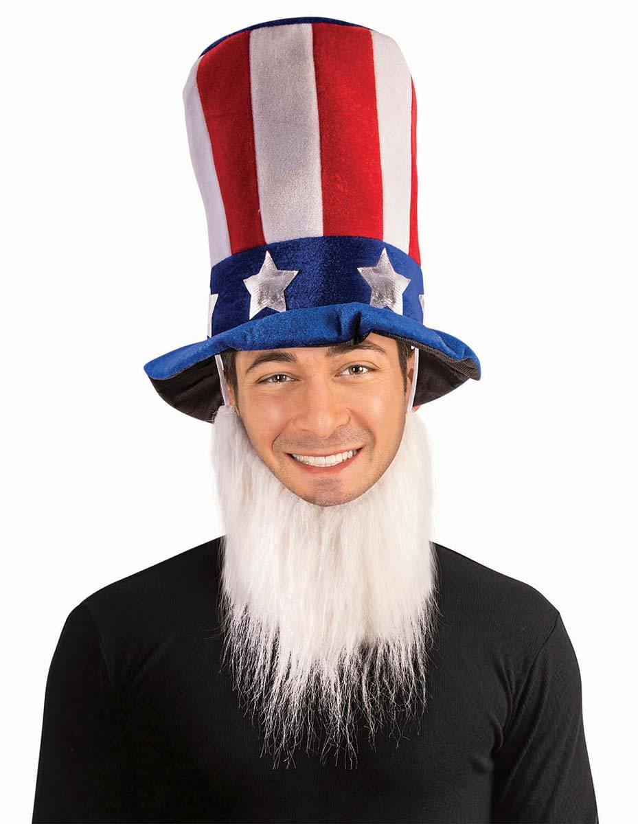 Uncle Sam Hat w/ Beard Men's Costume Accessory