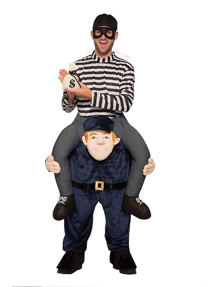 Police Officer & Burglar Adult Carry Me Costume