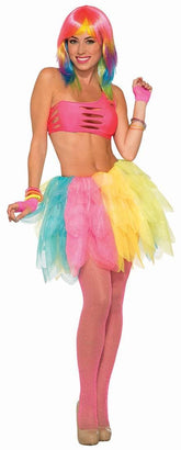 Bright Multi-Colored Tutu Adult Costume Dress, Size (6-14)