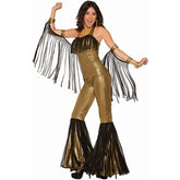 Disco Queen Women's Costume Jumpsuit - Gold