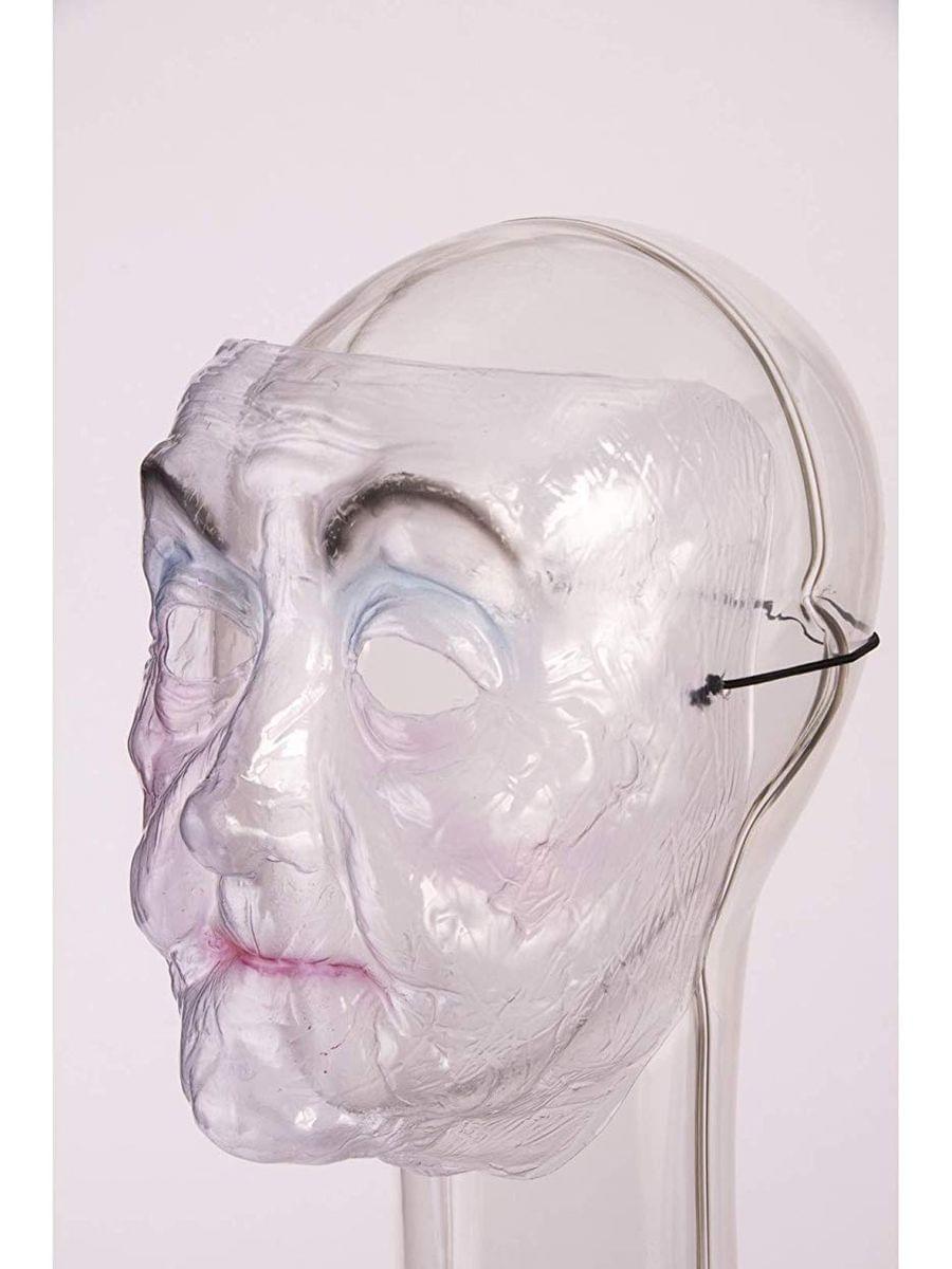 Old Lady Face Adult Transparent Costume Mask