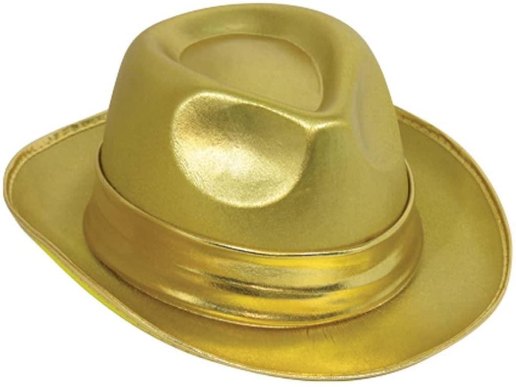Gold Lame Fedora Adult Costume Hat, One Size