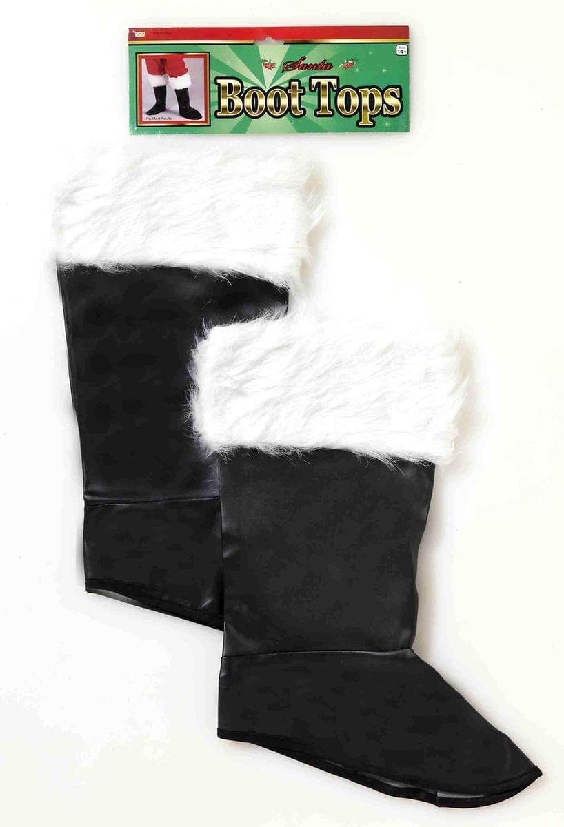 Santa Costume Boot Tops With Faux Fur Trim Adult