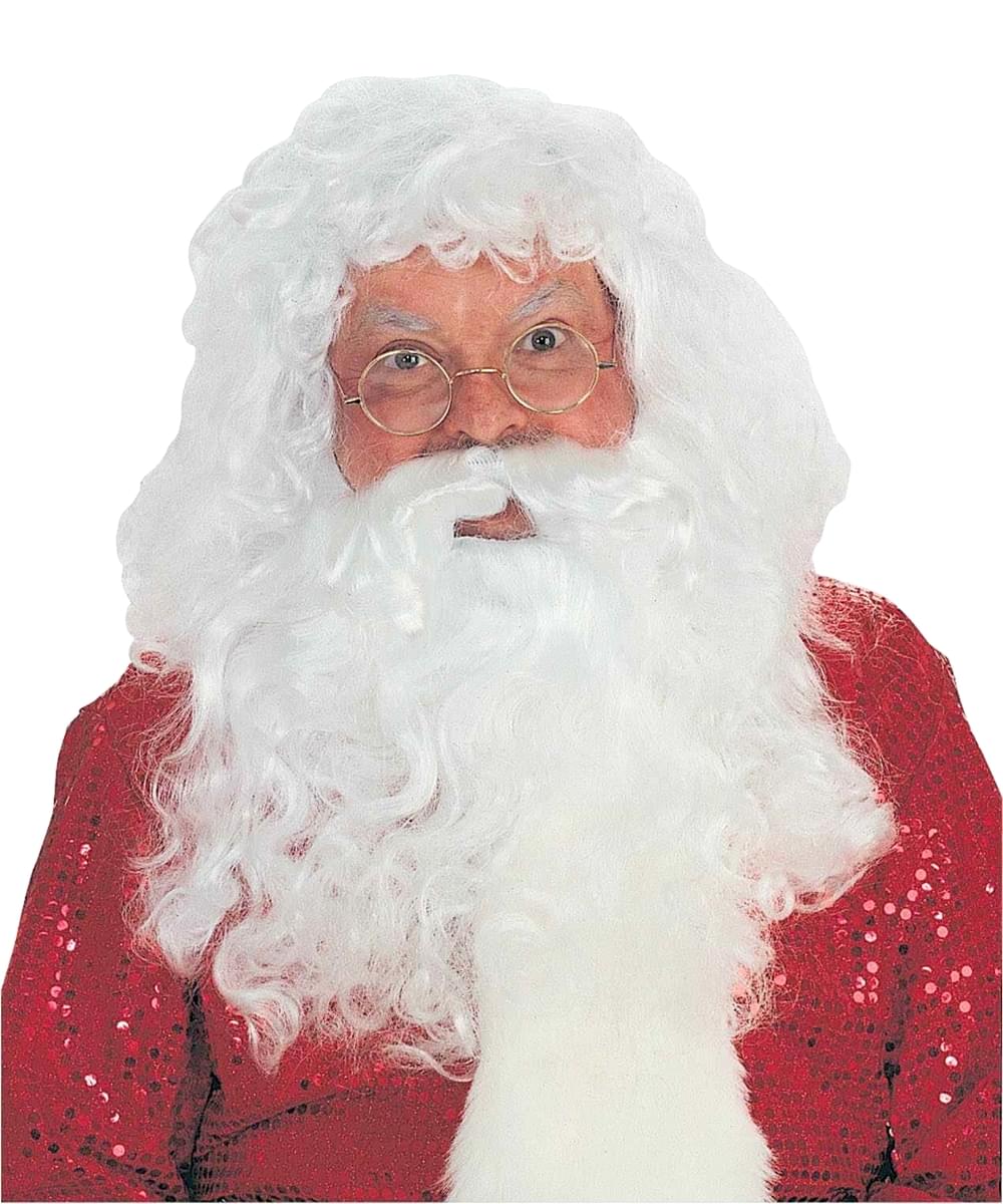 Santa Wig & Beard Professional Christmas Costume Accessory Set
