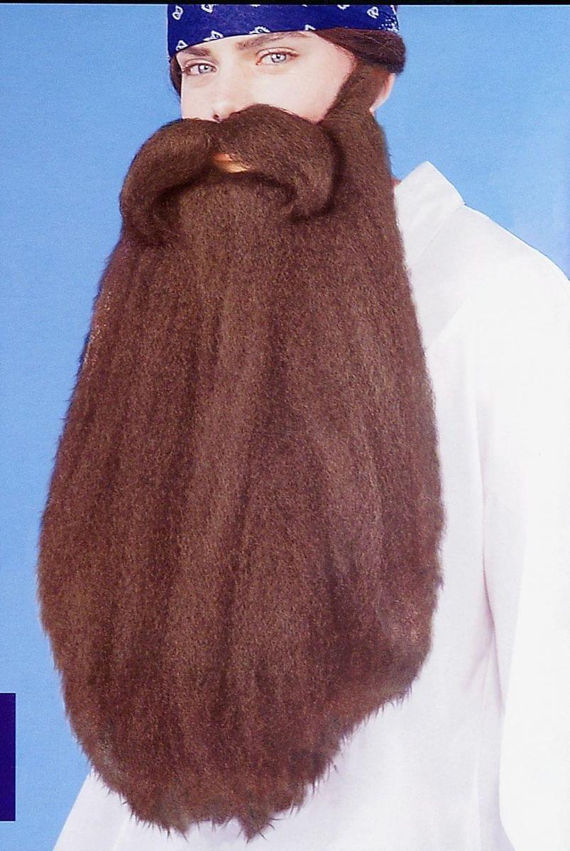 Duck Hunter 18" Facial Hair Accessory Brown Beard Moustache