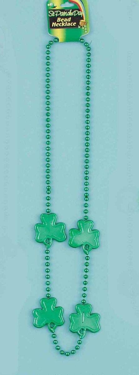 St. Patrick Day Shamrock 48" Beaded Costume Necklace