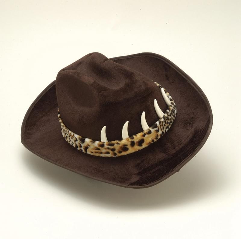 Adult Costume Cowboy Hat With Brown Crocodile Teeth