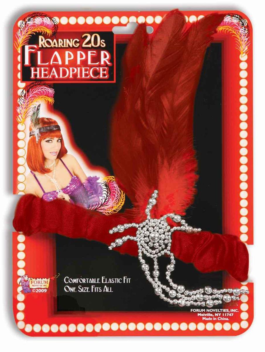 20's Charleston Flapper Red Adult Headpiece
