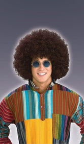 Jumbo 60's 70's Disco Fro Brown Adult Costume Wig