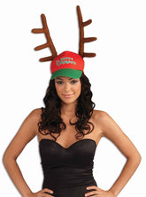 Santa's Favorite Cap With Antlers Hat