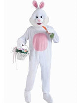 White & Pink Bunny Mascot Adult Standard Costume