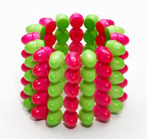 Club Candy Rounded Spike Green & Pink Costume Accessory Bracelet