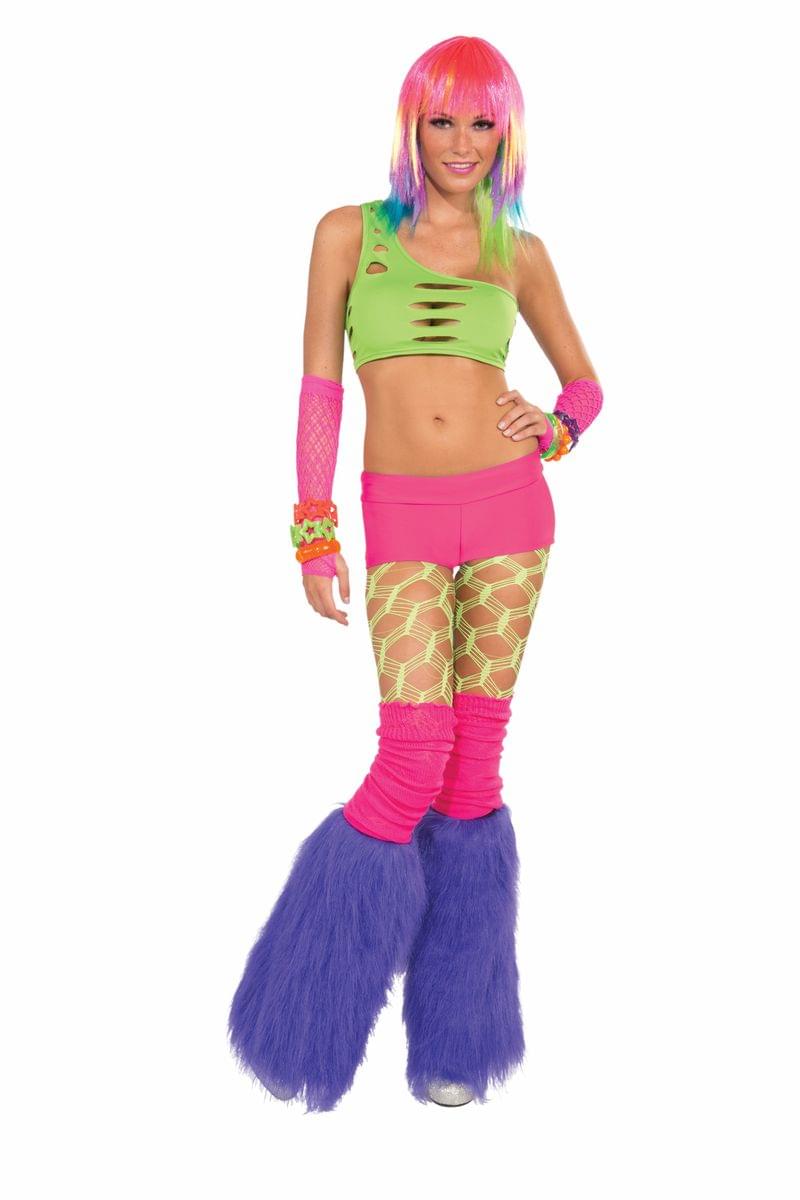 Club Candy Solid Neon Costume Booty Shorts Adult: Pink