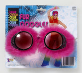 Club Candy Fur Goggles Costume Eyewear Adult: Pink