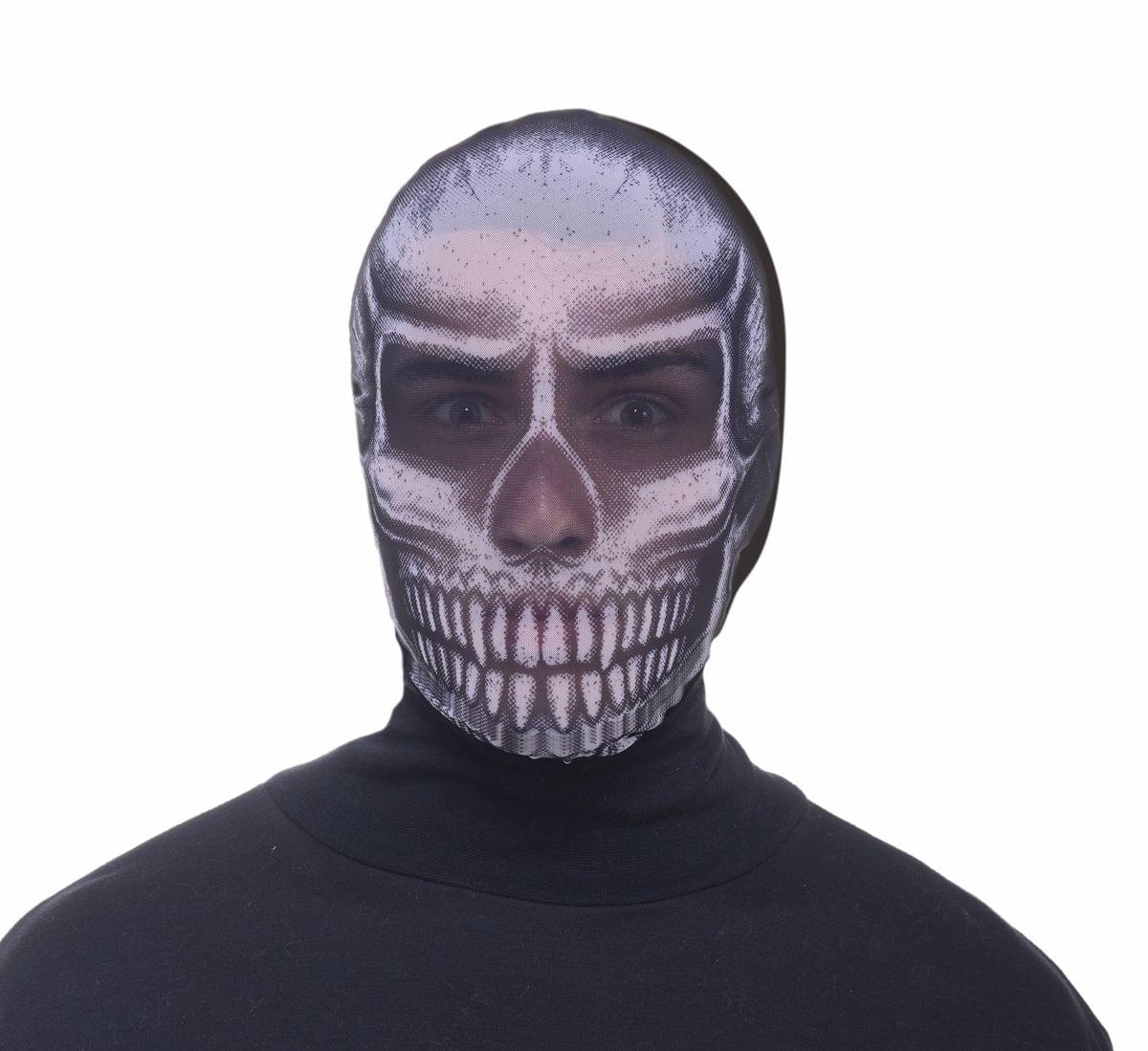 Disappearing Man Hooded Mask Adult: Skull