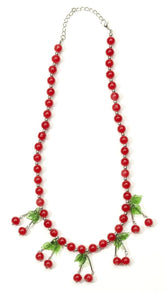 Retro Rock Cherry Costume Necklace Adult