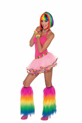 Pink Rainbow Lined Costume Tutu Adult