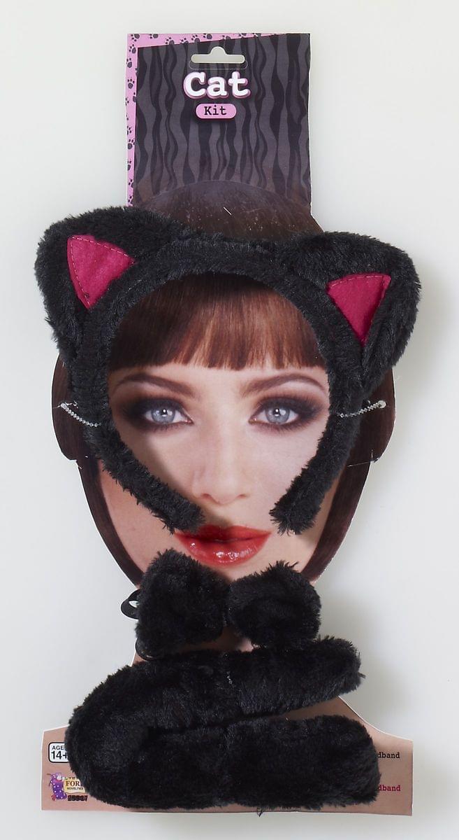 Animal Costume Accessory Kit Adult: Black Cat