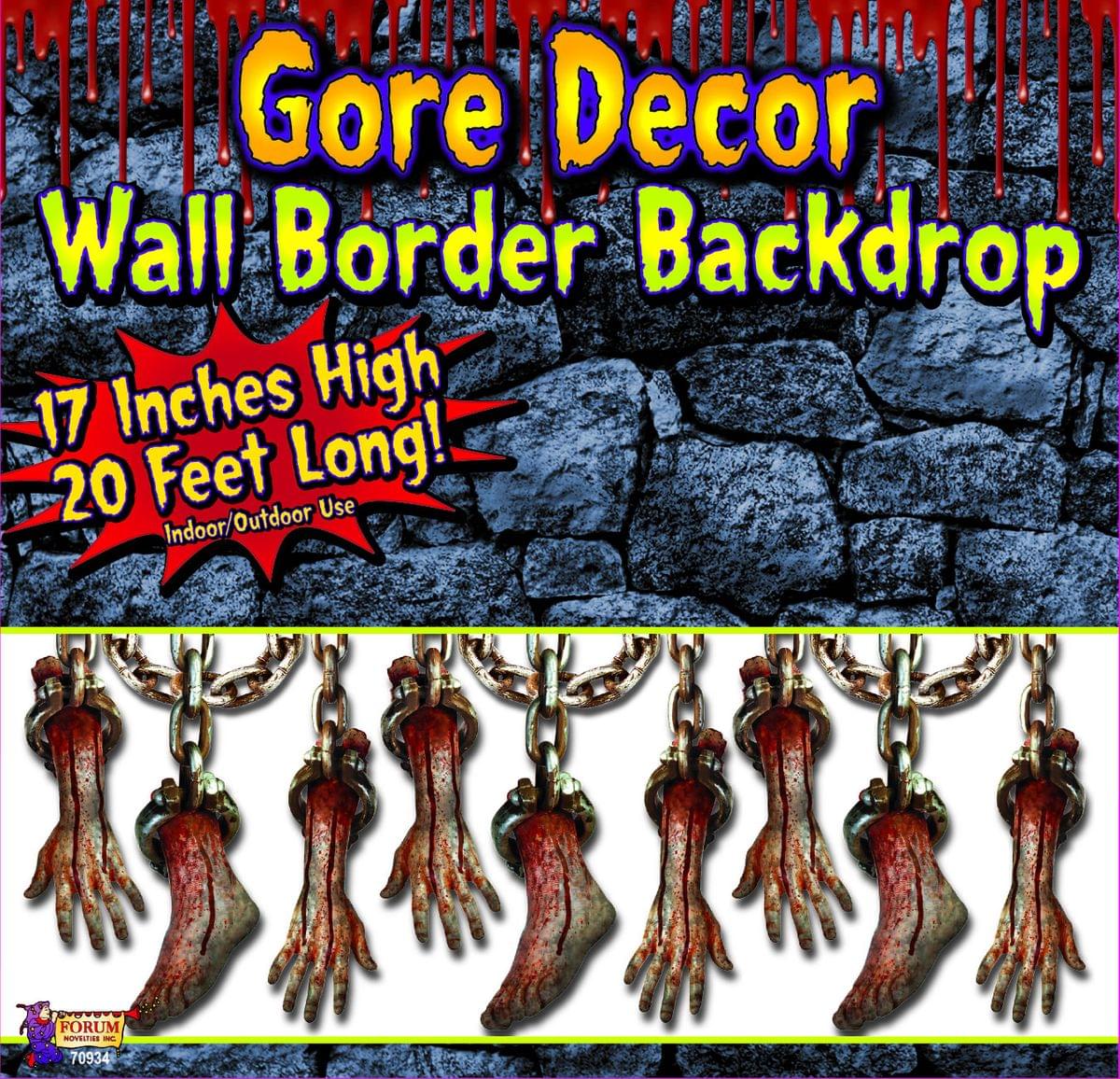 20 Foot Long Bloody Severed Limbs Wall Border Halloween Decoration