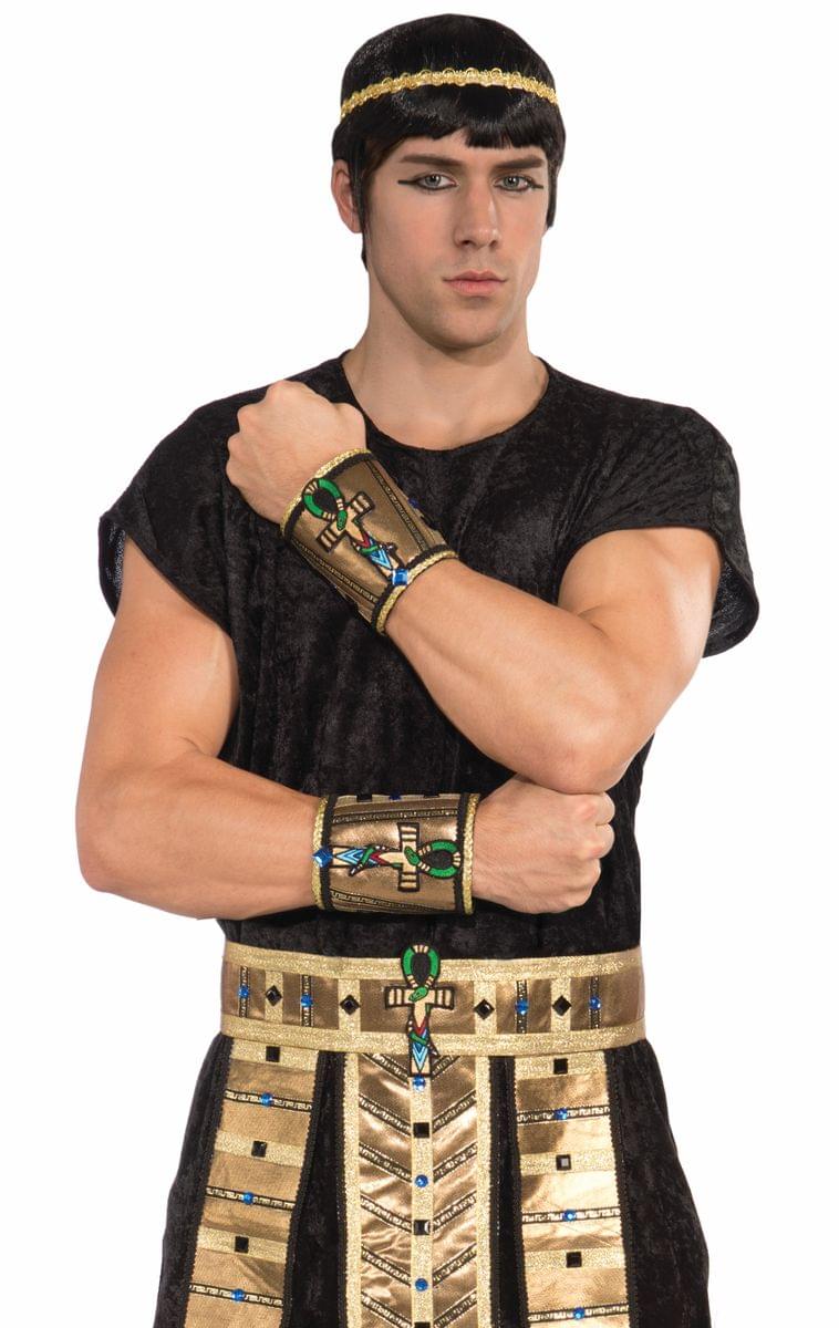 Deluxe Pair Male Egyptian Costume Wrist Cuffs Adult