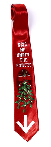 Kiss Me Under The Mistletoe Christmas Tie