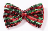 Christmas Sequin Costume Bow Tie: Red & Green