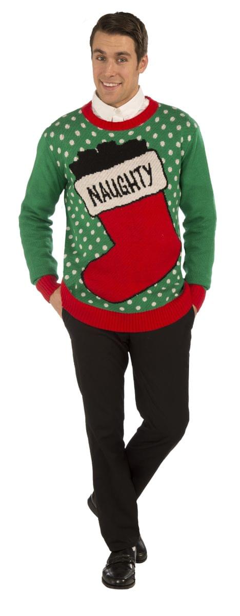 Naughty Stocking Ugly Christmas Sweater Adult | Free Shipping