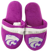 Kansas State Glitter Stripe Slide Slipper Adult