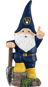 Milwaukee Brewers MLB 10.5 Inch Shovel Time Garden Gnome