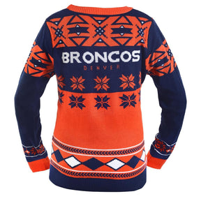 Denver Broncos NFL Women's Big Logo V-Neck Ugly Christmas Sweater