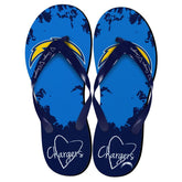 San Diego Chargers NFL Womens Paint Splatter Flip Flops