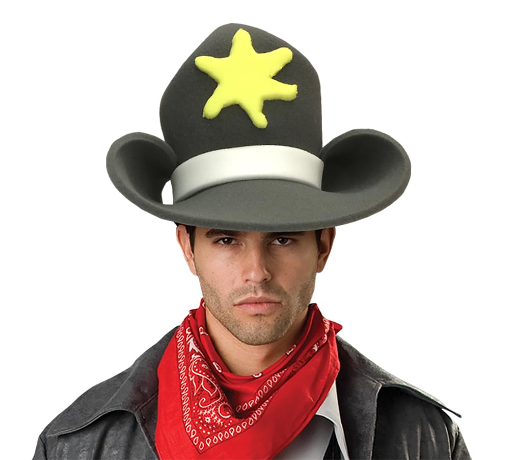 Cowboy Sheriff (Black) Adult Foam Costume Hat - One Size