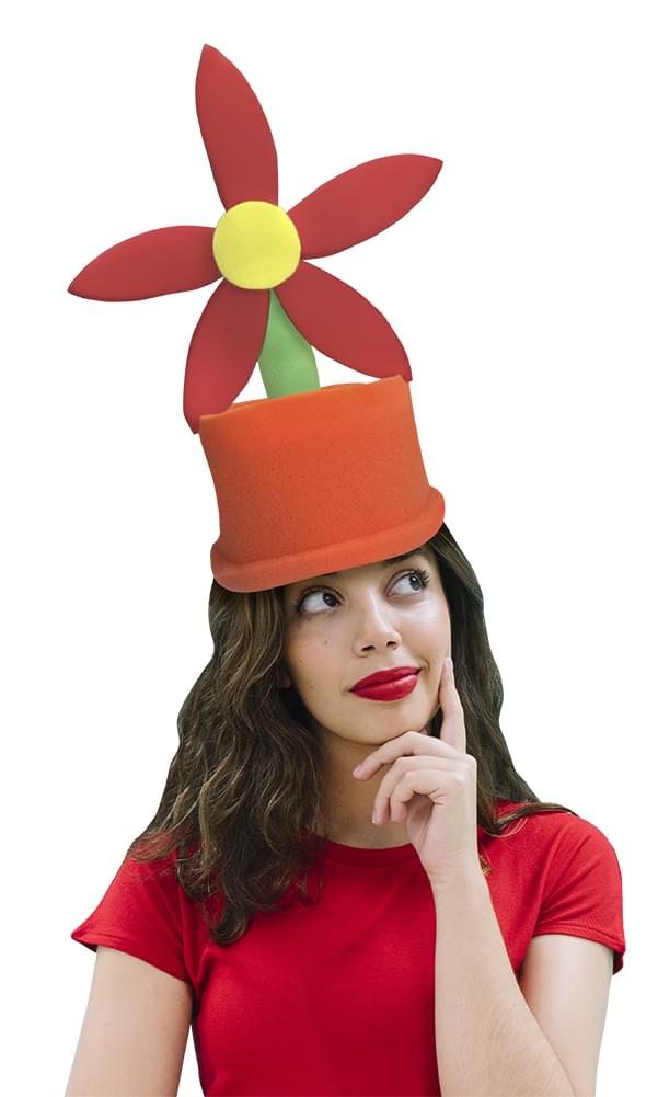 Flower Pot Adult Foam Costume Hat - One Size