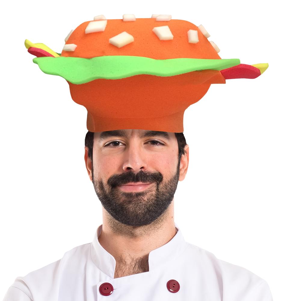 Hamburger Adult Foam Costume Hat - One Size
