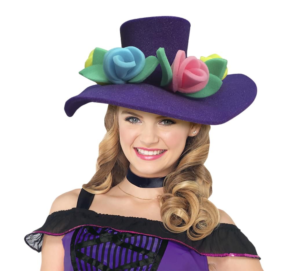 Small Flower Fedora Adult Foam Costume Hat - One Size
