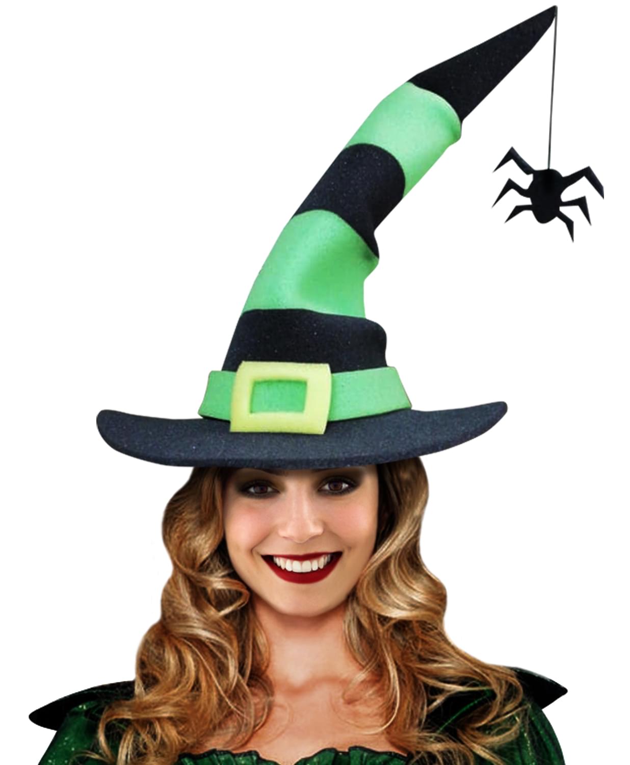 Funky Fresh Green Spider Witch Adult Foam Costume Hat