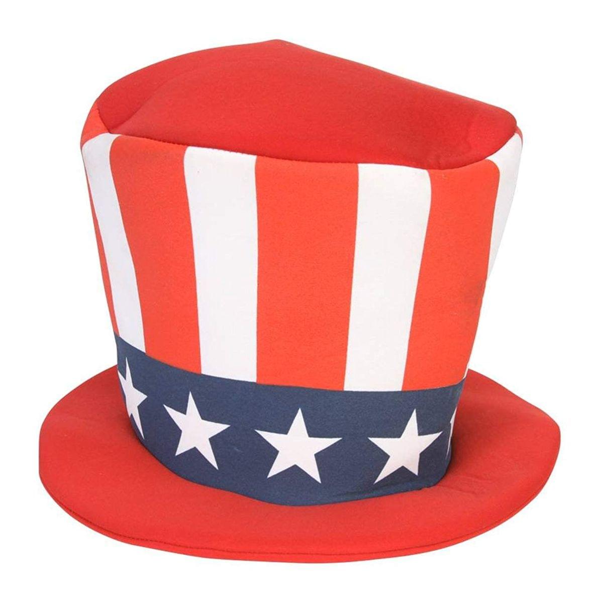 Uncle Sam Top Hat Adult Foam Costume Hat - One Size