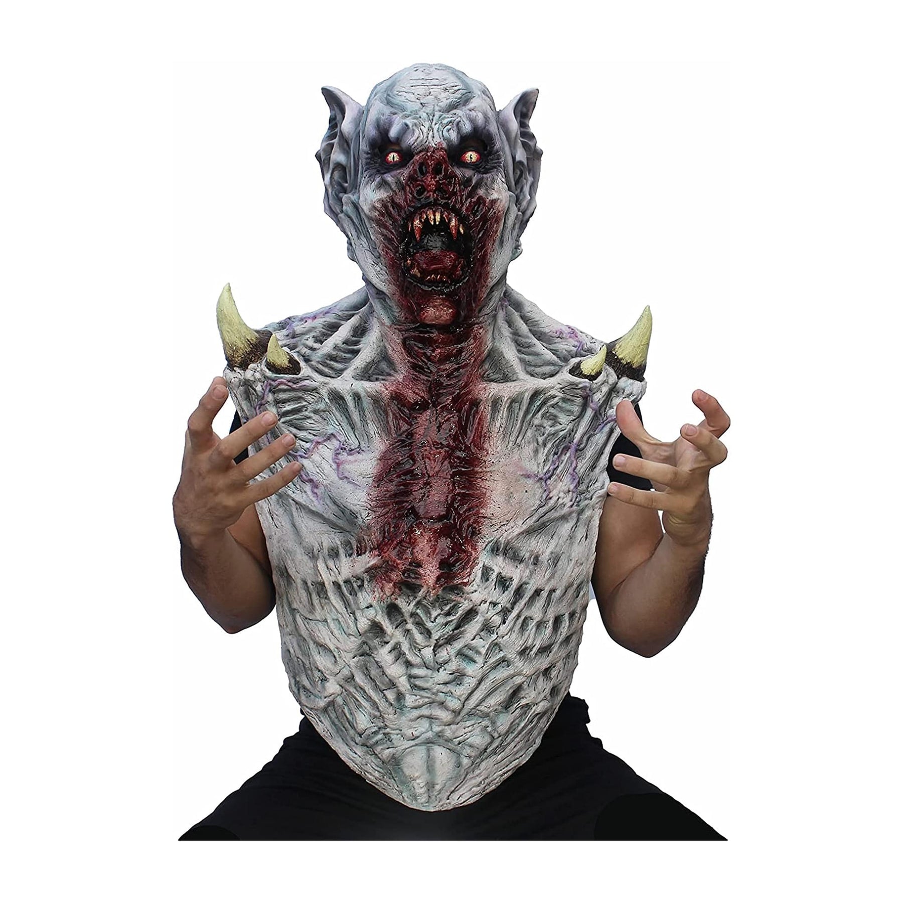 Mega Vampire Mask & Chest Piece Adult Latex Costume