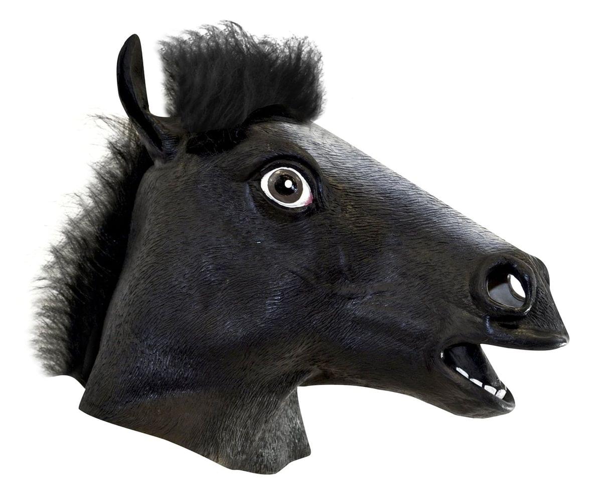 Black Horse Head Mask Costume Accessory