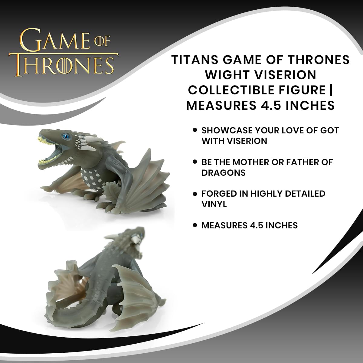 TITANS Game of Thrones Wight Viserion Collectible Figure | Measures 4.5 Inches