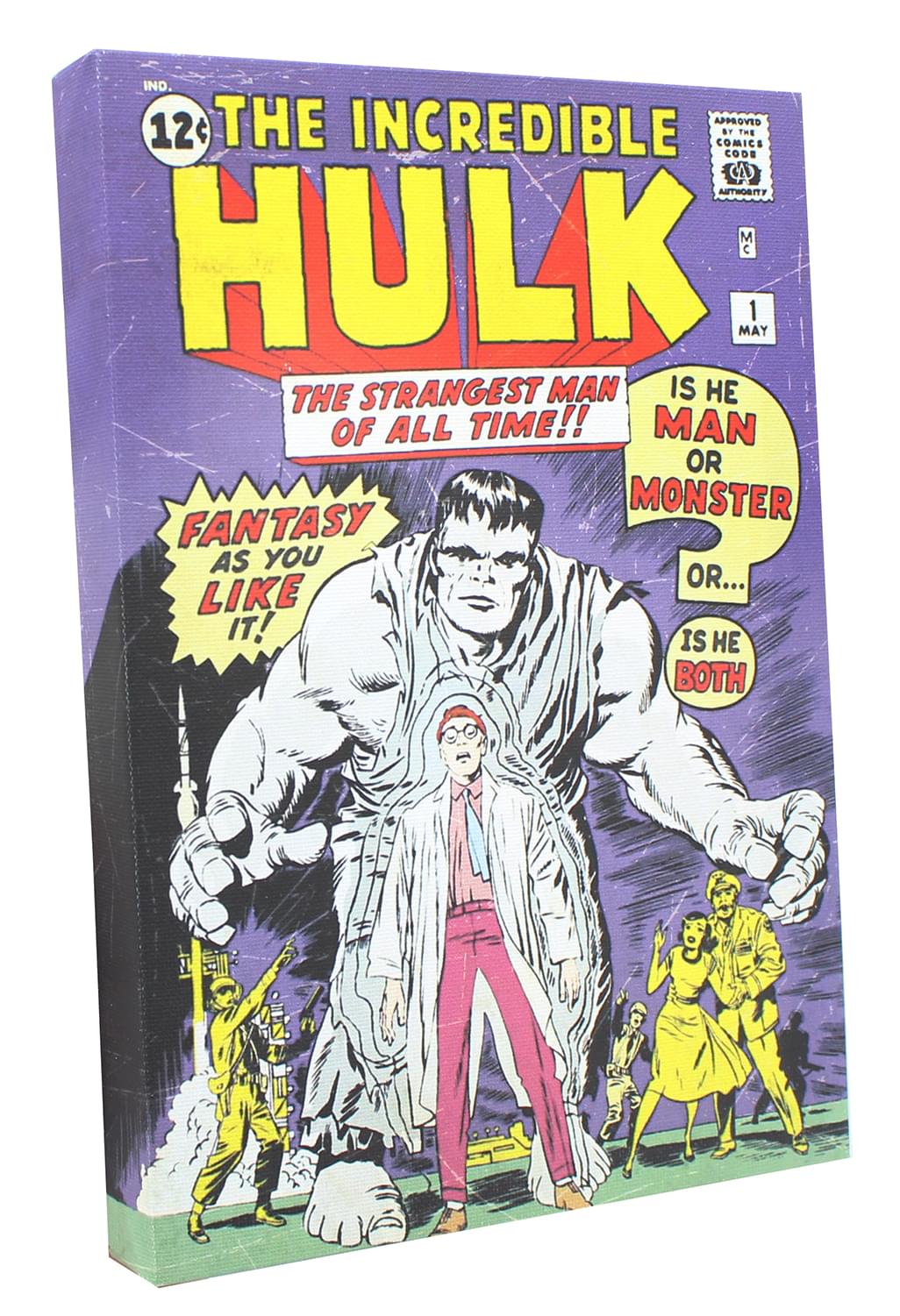 Marvel Comic Cover 9 x 5 Inch Canvas Wall Art | The Incredible Hulk #1