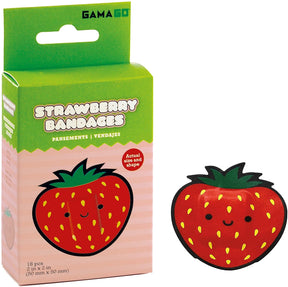 Strawberry Bandages | Set of 18 Individually Wrapped Self Adhesive Bandages