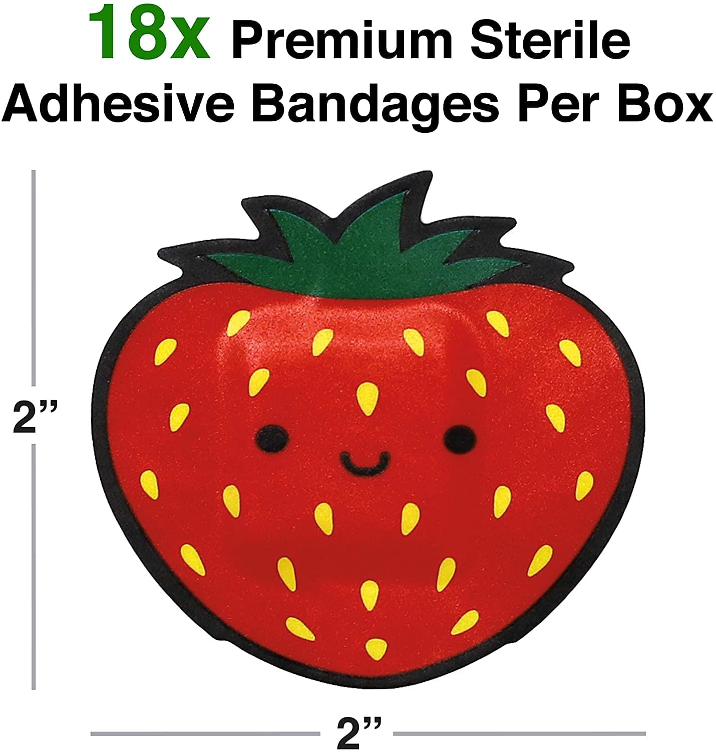 Strawberry Bandages | Set of 18 Individually Wrapped Self Adhesive Bandages
