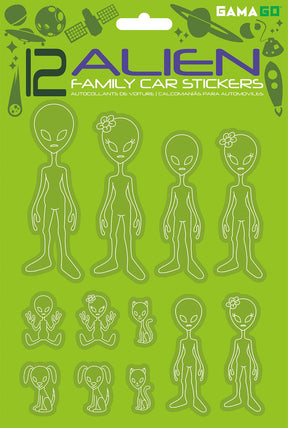 GAMAGO Alien Family Car Stickers | Set of 12