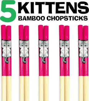 Kitten GAMAGO Cast Bamboo Chopsticks | Set of 4