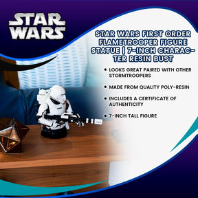 Star Wars First Order Flametrooper Figure Statue | 7-Inch Character Resin Bust