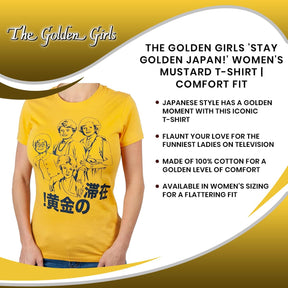 The Golden Girls 'Stay Golden Japan!' Women's Mustard T-Shirt | Comfort Fit
