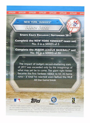 NY Yankees MLB Crate Exclusive Topps Card #50 - Aaron Judge